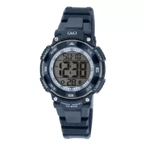   Q&Q férfi digitális karóra, quartz, kék színű műanyag tok, LCD kijelzés, kék színű műanyag szíj, M149J007Y