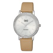 Q&Q női karóra, quartz, ezüst színű fémtok, ezüst színű számlap, barna színű bőrszíj, Q33B-006PY Q&Q női karóra, quartz, ezüst színű fémtok, ezüst színű számlap, barna színű bőrszíj, Q33B-006PY