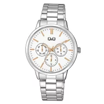   Q&Q női karóra, quartz, ezüst színű fémtok, fehér színű számlap, ezüst színű acél karcsat, A04A-001PY