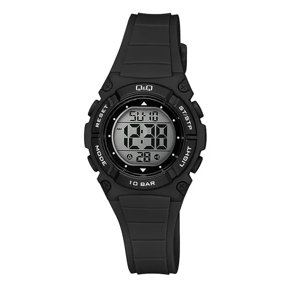 Q&Q női karóra, quartz, digitális kijelzés, fekete színű műanyag tok, fekete színű műanyag tok, M187J005Y