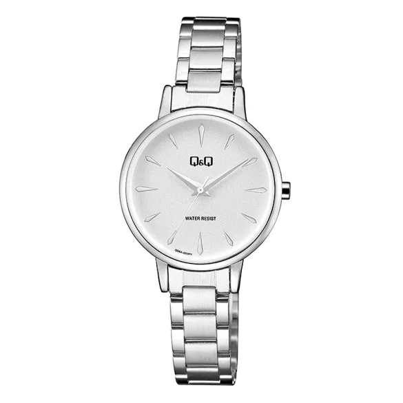 Q&Q női karóra, quartz, ezüst színű fémtok, ezüst színű számlap, ezüst színű acél karcsat, Q56A-003PY