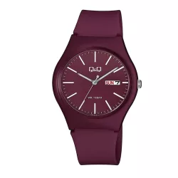   Q&Q karóra, quartz, bordó színű műanyag tok, bordó színű műanyag szíj, bordó színű számlap, 100 m (10 ATM)  A212J011Y