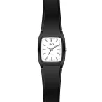   Q&Q női műanyag karóra, quartz, fekete színű tok és szíj, fehér számlap, VP48J019Y
