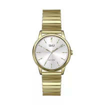   Ceas bărbătesc Q&Q, bățară metalică elastică , mecanism quartz, carcasă și brățară aurie, cadran alb, Q968J802Y