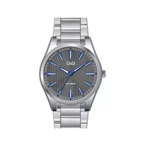   Ceas bărbătesc Q&Q, mecanism quartz, carcasă și brățară argintie, cadran gri, QA54J801Y