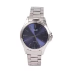   Ceas bărbătesc Q&Q, mecanism quartz, carcasă și brățară argintie, cadran albastru, QB12J802Y
