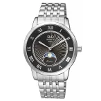   Ceas bărbătesc Q&Q, mecanism quartz, carcasă și brățară argintie, cadran gri, QZ10J208Y