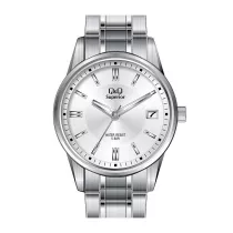   Ceas bărbătesc Q&Q Superior, mecanism quartz, carcasă și brățară argintie, cadran alb, S290J201Y