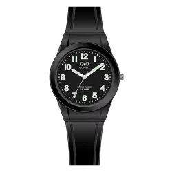   Ceas bărbătesc Q&Q plastic, mecanism quartz, carcasă și brățară neagră, cadran negru, VQ50J828Y