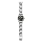   Ceas bărbătesc Q&Q Superior, mecanism quartz, carcasă și brățară argintie, cadran negru, S312J212Y