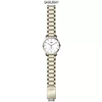   Ceas bărbătesc Q&Q, mecanism quartz, carcasă și brățară aurie, cadran alb, QA60J004Y