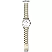   Ceas bărbătesc Q&Q, mecanism quartz, carcasă și brățară aurie, cadran alb, QA60J004Y