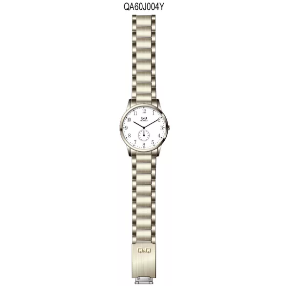 Ceas bărbătesc Q&Q, mecanism quartz, carcasă și brățară aurie, cadran alb, QA60J004Y