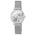   Ceas de damă Q&Q, mecanism quartz, carcasă și brățară argintie, cadran argintiu, QA21J231Y