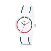   Q&Q unisex műanyag karóra, quartz, fehér színű tok, fehér színű szíj, fehér számlap, VS14J801Y
