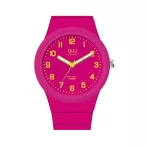   Ceas damă Q&Q plastic, quartz, carcasă și brățară mov VR94J806Y