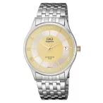   Ceas bărbătesc Q&Q Superior, quartz, carcasă și brățară argintie, cadran albastru S288J206Y