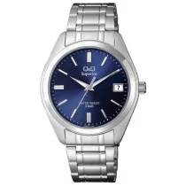   Ceas bărbătesc Q&Q Superior, quartz, carcasă și brățară argintie, cadran albastru S286J212Y