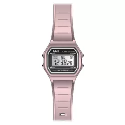 Ceas damă Q&Q quartz/LCD, plastic, roz M173J018Y