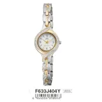   Ceas damă fashion Q&Q quartz, carcasă și brățară bicolor, cadran negru F633J404Y