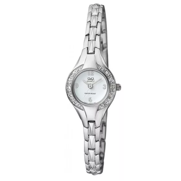 Ceas damă fashion Q&Q quartz, carcasă și brățară argintie, cadran alb F621J204Y