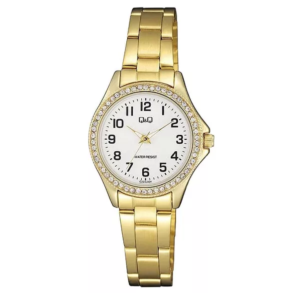 Ceas damă Q&Q quartz, carcasă și brățară aurie, cadran alb C223J004Y