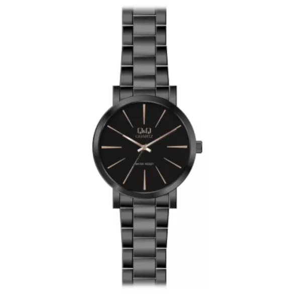 Ceas bărbătesc Q&Q quartz, carcasă și brățară neagră, cadran negru Q892J412Y