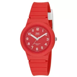   Ceas damă Q&Q plastic, quartz, carcasă și brățară roșie, cadran roșu VR94J804Y