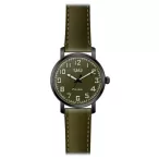   Ceas bărbătesc Q&Q quartz, carcasă gri, curea verde, cadran verde QB28J505Y