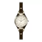   Ceas damă Q&Q quartz, carcasă aurie, curea maro, cadran alb QB17J100Y