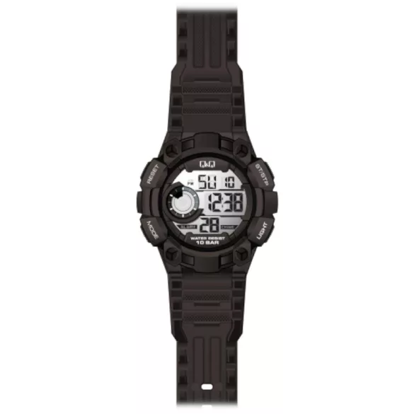 Ceas bărbătesc Q&Q plastic, quartz/LCD, carcasă și curea maro M176J006Y