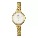   Ceas damă Q&Q fashion, quartz, carcasă și brățară aurie, cadran alb S305J001Y