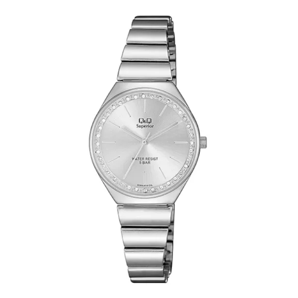 Ceas damă Q&Q quartz, carcasă și brățară argintie, cadran argintiu S293J201Y