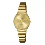   Ceas damă Q&Q quartz, carcasă și brățară aurie, cadran auriu S293J010Y