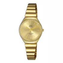   Ceas damă Q&Q quartz, carcasă și brățară aurie, cadran auriu S293J010Y