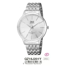   Ceas bărbătesc Q&Q quartz, carcasă și brățară argintie, cadran alb QZ16J201Y