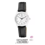   Ceas damă Q&Q quartz, carcasă argintie, curea neagră, cadran alb C213J304Y