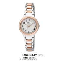   Ceas damă Q&Q quartz, carcasă și brățară bicolor, cadran alb F499J414Y