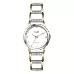   Ceas damă Q&Q fashion, quartz, carcasă și brățară bicolor, cadran alb F635J401Y