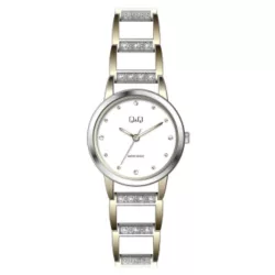   Ceas damă Q&Q fashion, quartz, carcasă și brățară bicolor, cadran alb F635J401Y