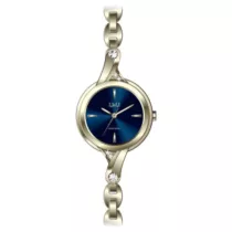   Ceas damă Q&Q fashion, quartz, carcasă și brățară bicolor, cadran albastru F637J002Y