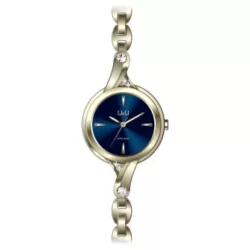   Ceas damă Q&Q fashion, quartz, carcasă și brățară bicolor, cadran albastru F637J002Y