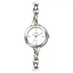   Ceas damă Q&Q fashion, quartz, carcasă și brățară bicolor, cadran alb F637J401Y