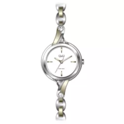   Ceas damă Q&Q fashion, quartz, carcasă și brățară bicolor, cadran alb F637J401Y