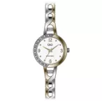   Ceas damă Q&Q fashion, quartz, carcasă și brățară bicolor, cadran alb F643J404Y