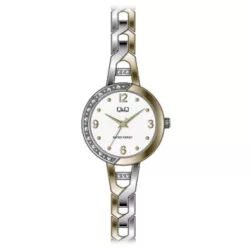   Ceas damă Q&Q fashion, quartz, carcasă și brățară bicolor, cadran alb F643J404Y