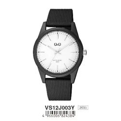   Ceas damă Q&Q quartz, carcasă și curea neagră, cadran alb, VS12J003Y