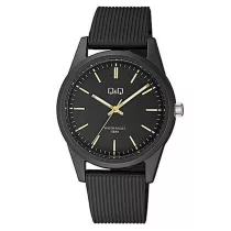   Ceas damă Q&Q quartz, carcasă și curea neagră, cadran negru, VS12J005Y