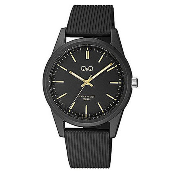 Ceas damă Q&Q quartz, carcasă și curea neagră, cadran negru, VS12J005Y