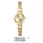   Ceas damă Q&Q quartz, carcasă și brățară aurie, cadran auriu F629J010Y